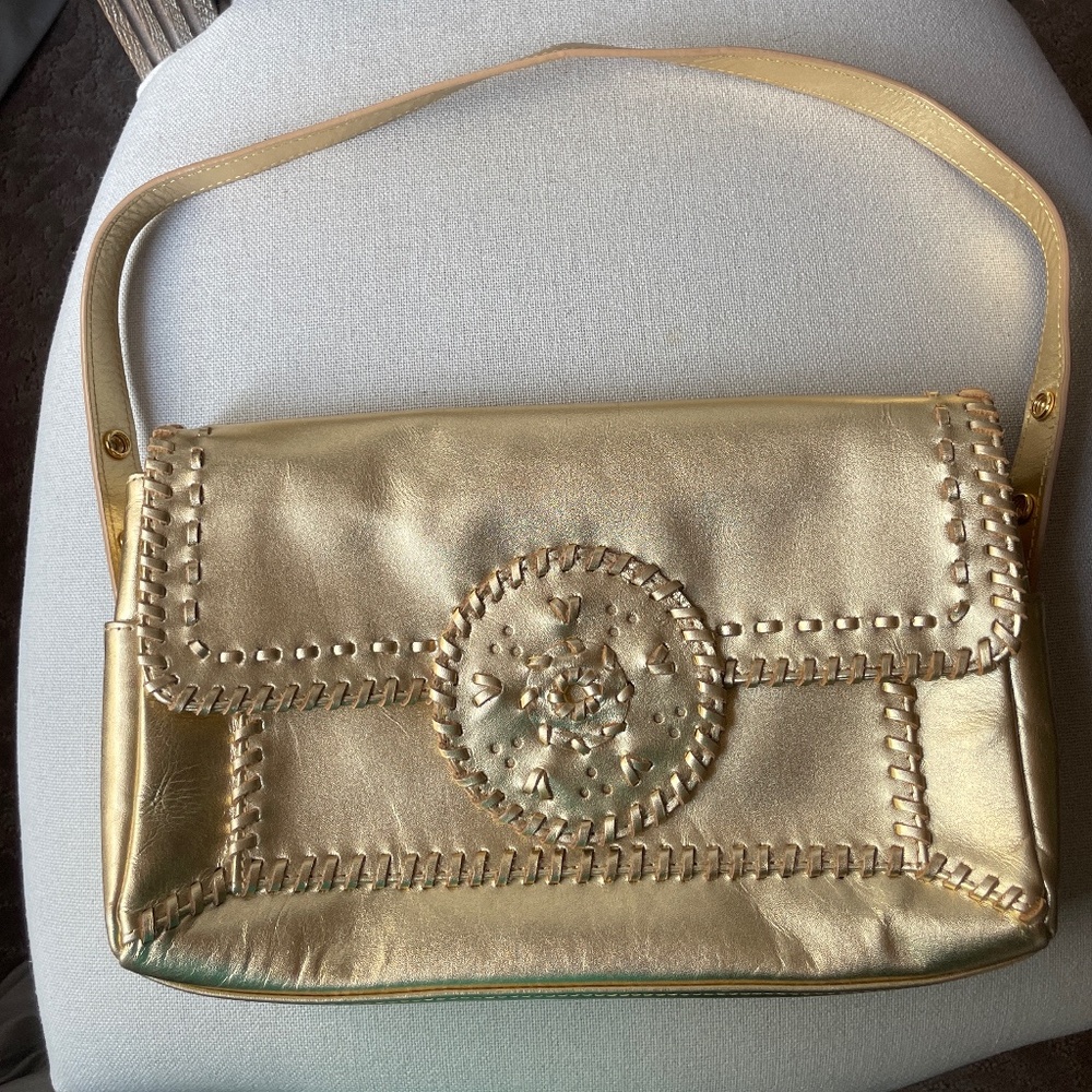 Jack Rogers gold purse